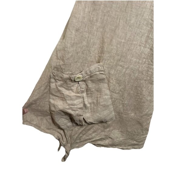 Harris Cotton Tie Bottom Maxi Minimalist Linen Dress Medium Luxury Lagenlook - Picture 4 of 4